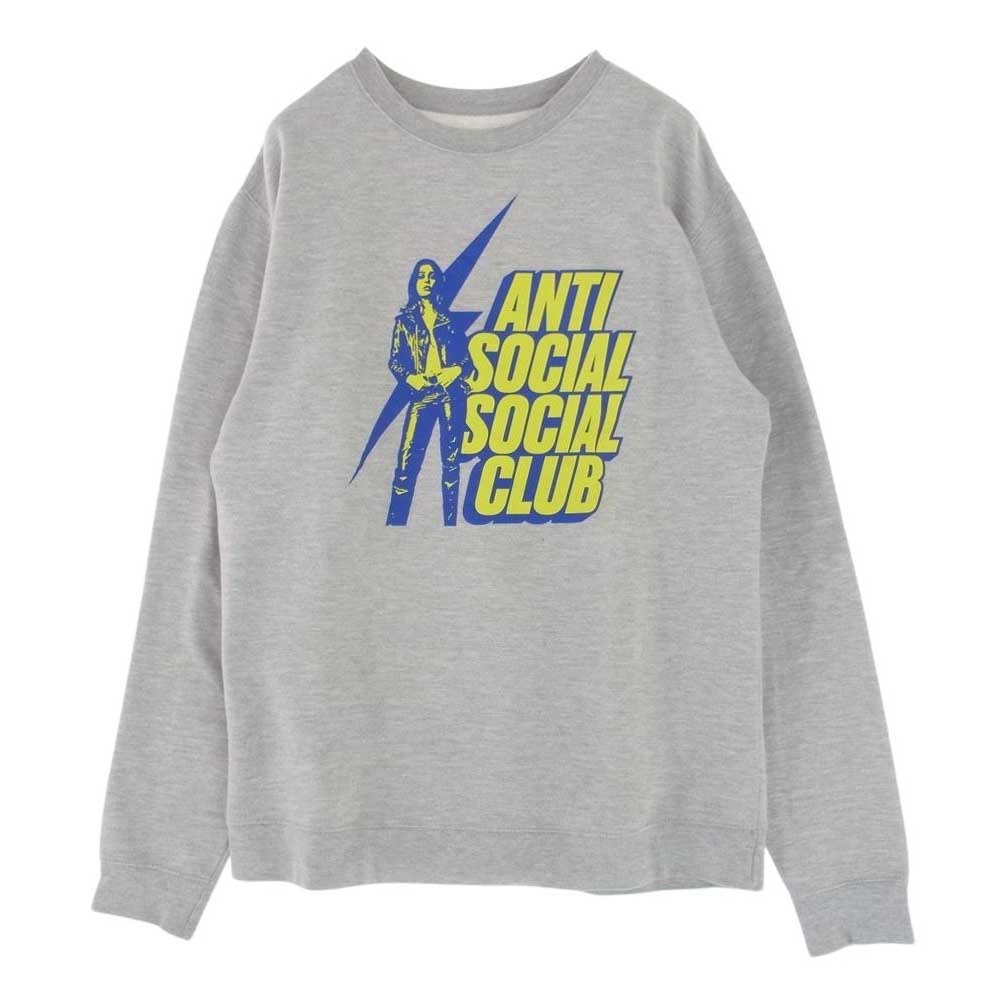 HYSTERIC GLAMOUR ヒステリックグラマー 22SS SS3000P Anti Social Social Club ASSC アンチソーシャルソーシャルクラブ クルーネック スウェット トレーナー グレー系 L【中古】