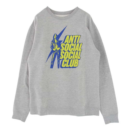 HYSTERIC GLAMOUR ヒステリックグラマー 22SS SS3000P Anti Social Social Club ASSC アンチソーシャルソーシャルクラブ クルーネック スウェット トレーナー グレー系 L【中古】