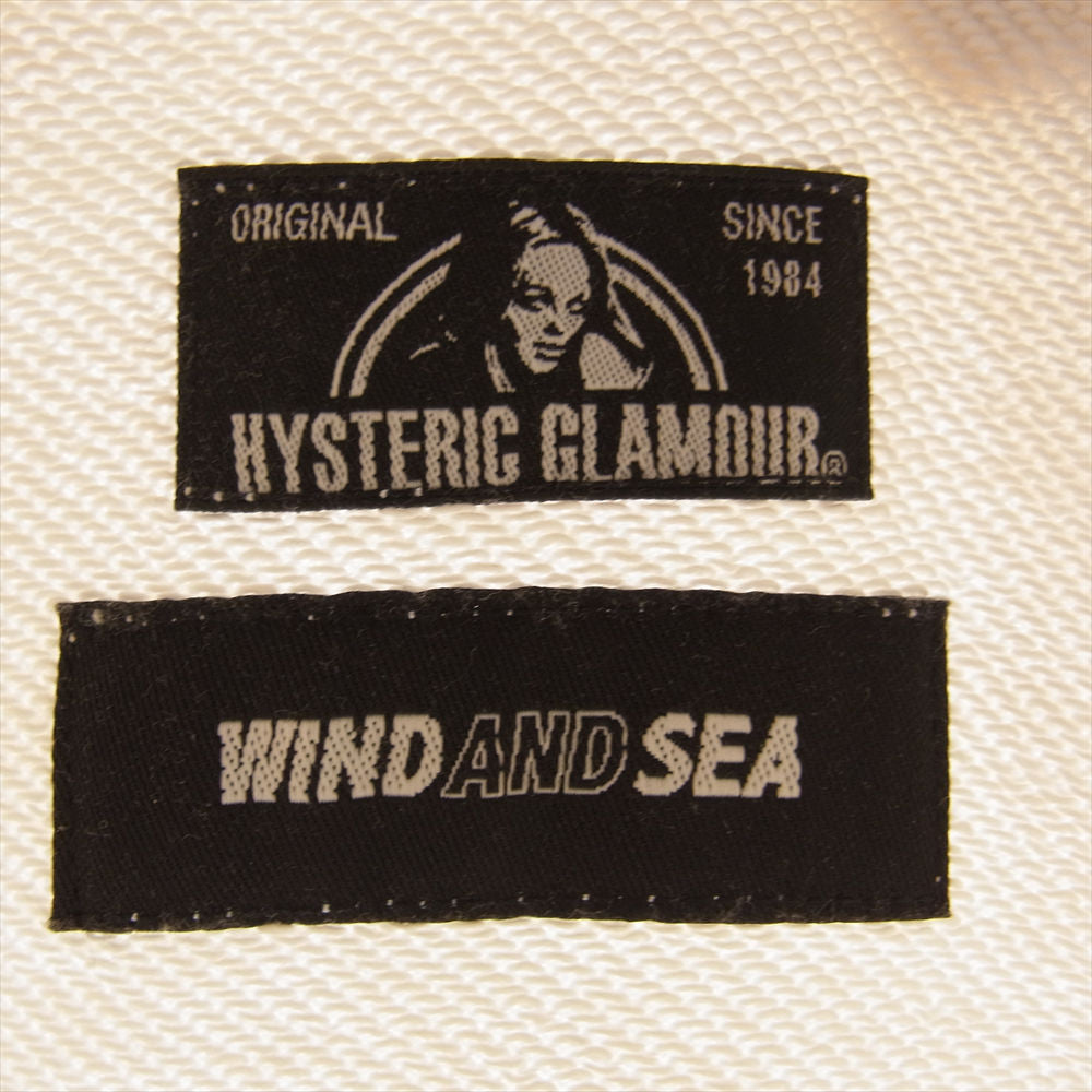 HYSTERIC GLAMOUR ヒステリックグラマー WDS-HYS-3-06  WIND AND SEA ウィンダンシー HOODIE プルオーバー パーカー フーディー ホワイト系 XL【中古】