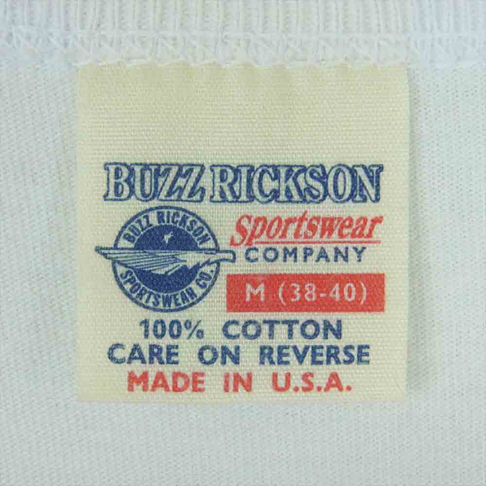 Buzz Rickson's バズリクソンズ USA製 NAVY CREW T Shirt TEE ネイビー クルー 半袖 Tシャツ ホワイト系 M【中古】