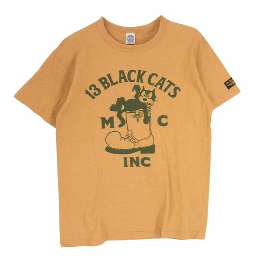 TOY'S McCOY トイズマッコイ BECK ベック 13 BLACK CATS プリント ミリタリー 半袖 Tシャツ ブラウン系 M【中古】