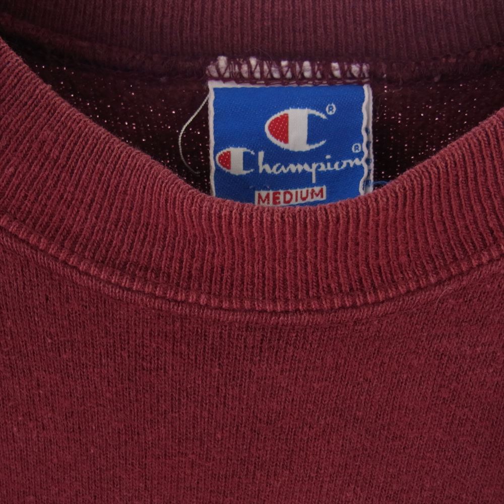 Champion チャンピオン ヴィンテージ 80s 青刺繍タグ前期 プリント スウェット ワインレッド系 M【中古】
