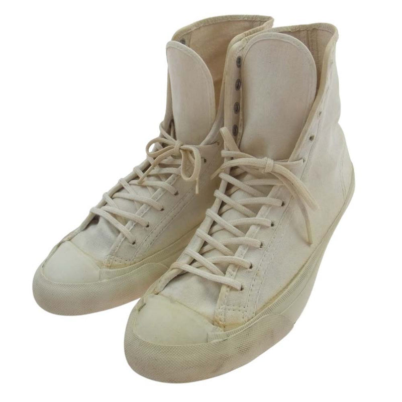 CONVERSE コンバース vintage 1950s Chuck Taylor チャックテイラー ヒールラベル ハイカット スニーカー ホワイト系 インソール実寸サイズ：約25.5cm【中古】