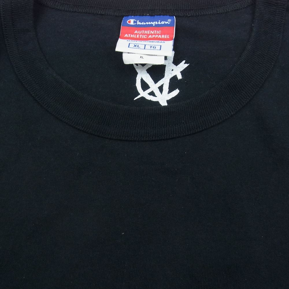 Champion チャンピオン CORVETTE I Don’t Wanna Lose You フロントプリント クルーネック 半袖 Tシャツ ブラック系 XL【中古】