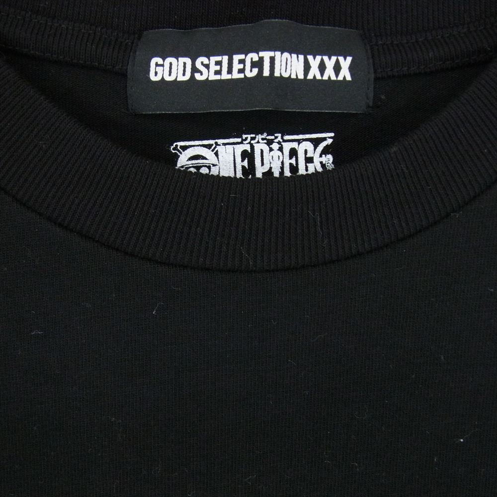 GOD SELECTION XXX ゴッドセレクション × ONE PIECE ワンピース エース プリント 半袖 Tシャツ ブラック系 L【中古】