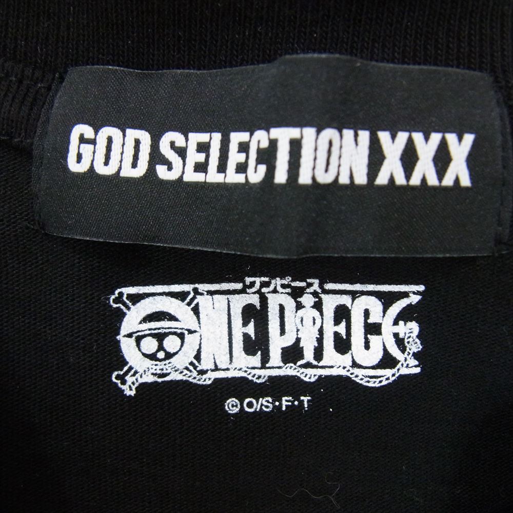 GOD SELECTION XXX ゴッドセレクション × ONE PIECE ワンピース エース プリント 半袖 Tシャツ ブラック系 L【中古】