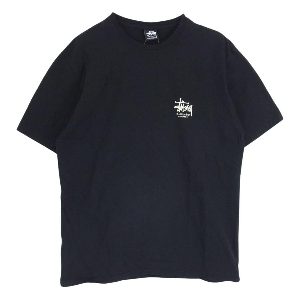 STUSSY ステューシー DRAGON TEE 胸ロゴ バックドラゴンプリント 半袖 Tシャツ ブラック系 L【中古】