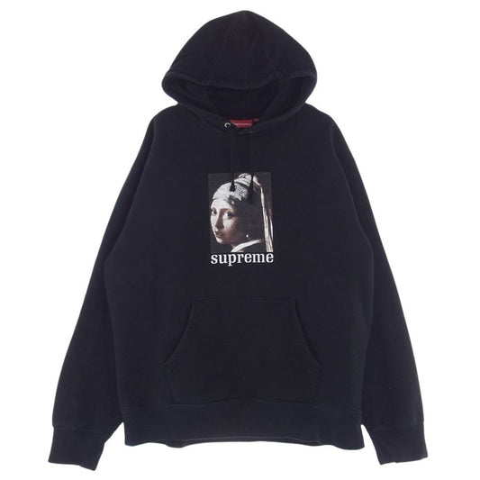 Supreme シュプリーム 20AW Pearl Hooded Sweatshirt フェルメール スウェット プルオーバー パーカー ブラック系 L【中古】