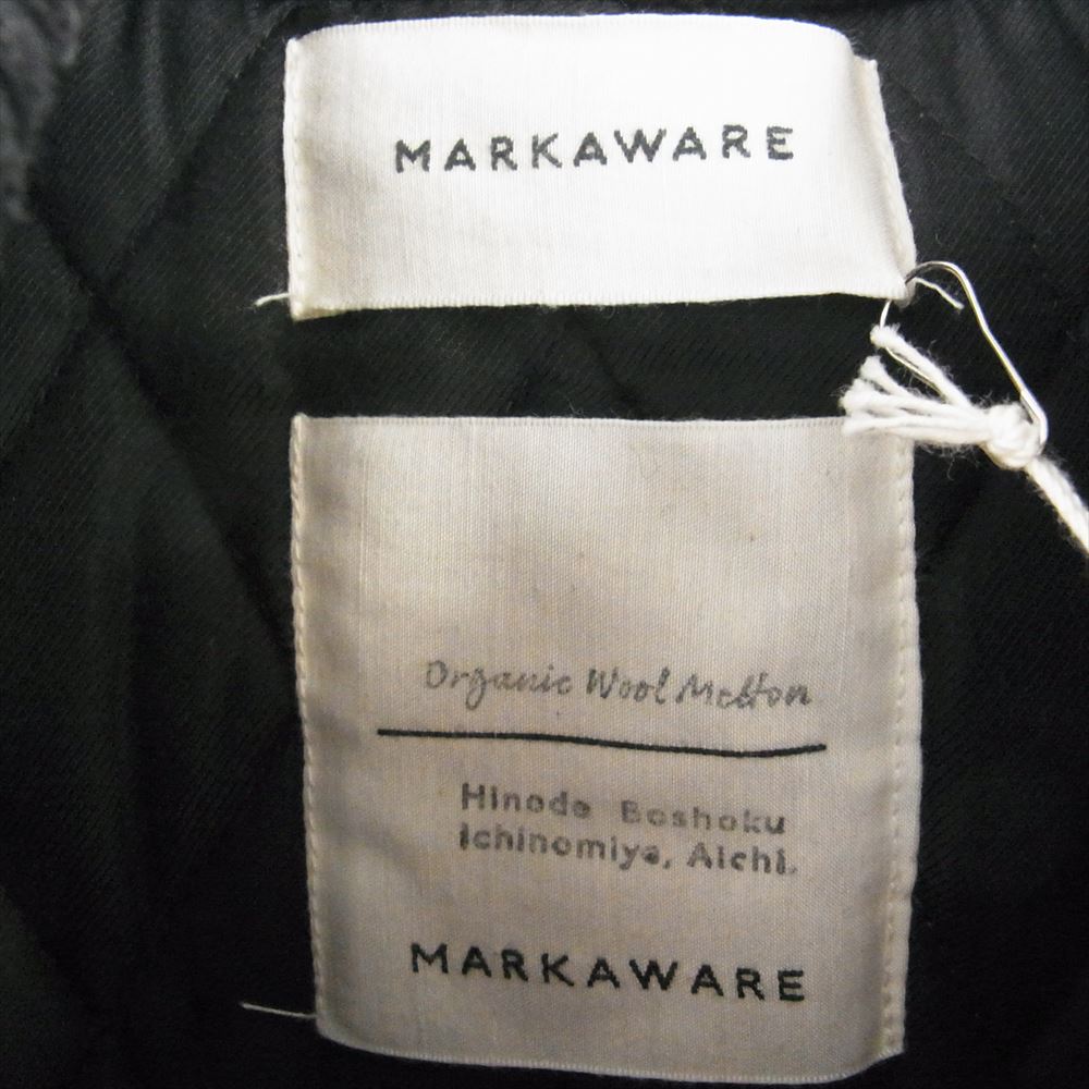 markaware マーカウェア 23AW A23C-17BL01C ORGANIC WOOL MELTON VARSITY JACKET オーガニックウールメルトン バーシティ ジャケット スタジャン スタジアム ジャケット ブラック系 2【中古】