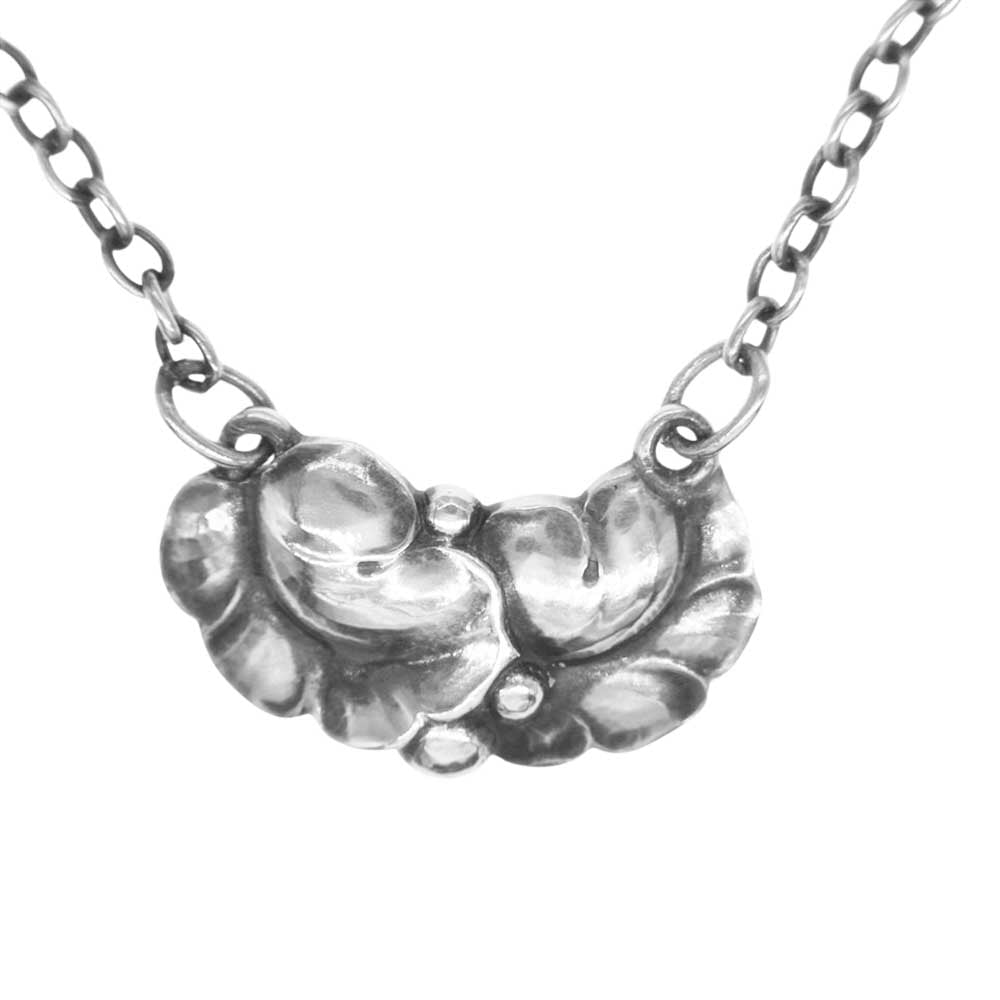   ジョージジェンセン ネックレス 50A リーフ Tバー チェーン ネックレス シルバー系【中古】 Georg Jensen ジョージジェンセン 50A リーフ Tバー チェーン