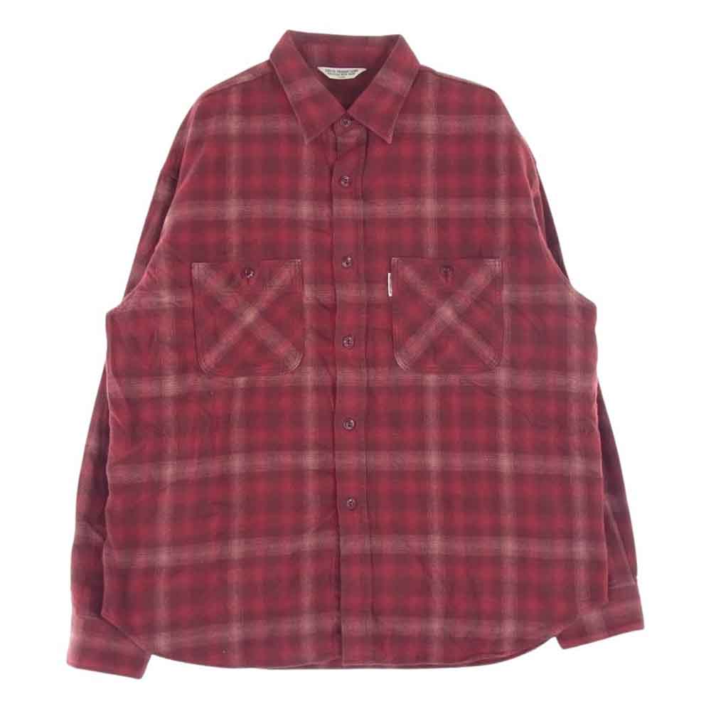 COOTIE クーティー チェック フランネル 長袖シャツ レッド系 L【中古】