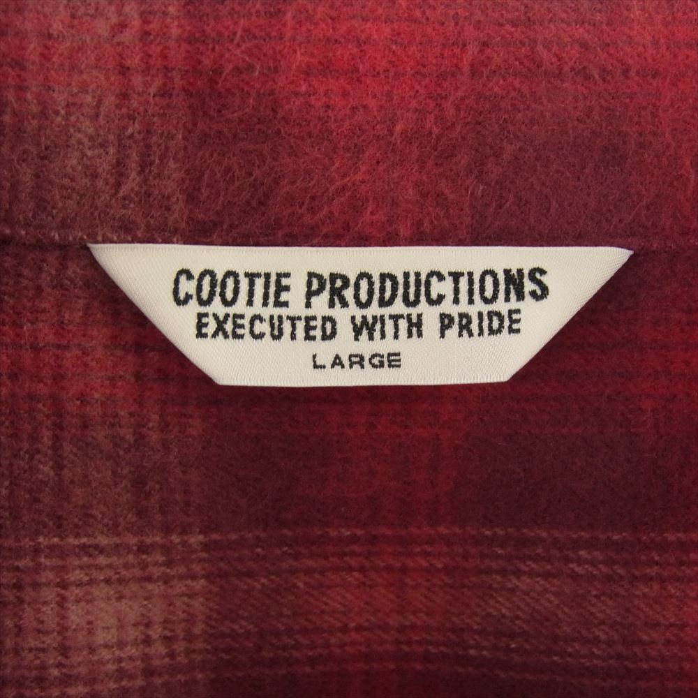 COOTIE クーティー チェック フランネル 長袖シャツ レッド系 L【中古】