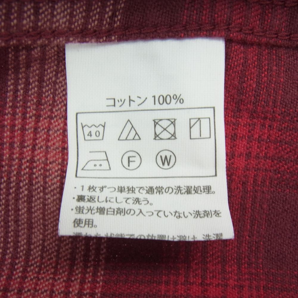 COOTIE クーティー チェック フランネル 長袖シャツ レッド系 L【中古】
