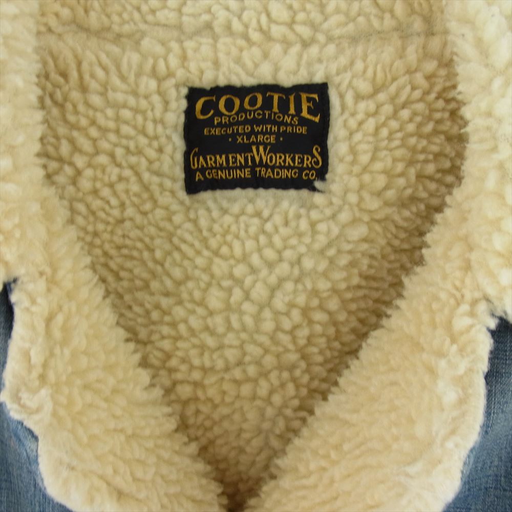 COOTIE クーティー 裏ボア デニム ジャケット ブルゾン インディゴブルー系 XL【中古】