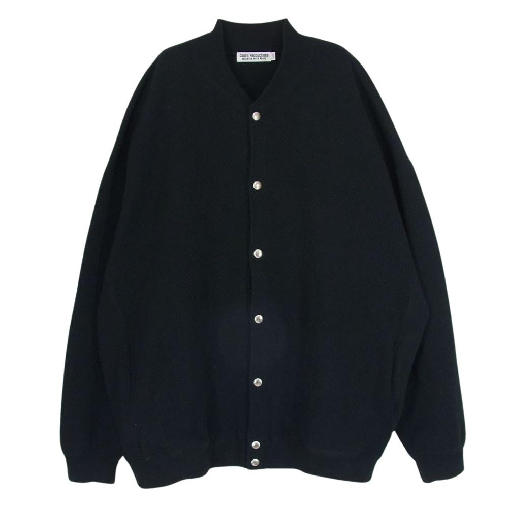 COOTIE クーティー 20AW Heavy Waffle Snap Cardigan ワッフル スナップ 長袖 カーディガン ブラック系 L【中古】