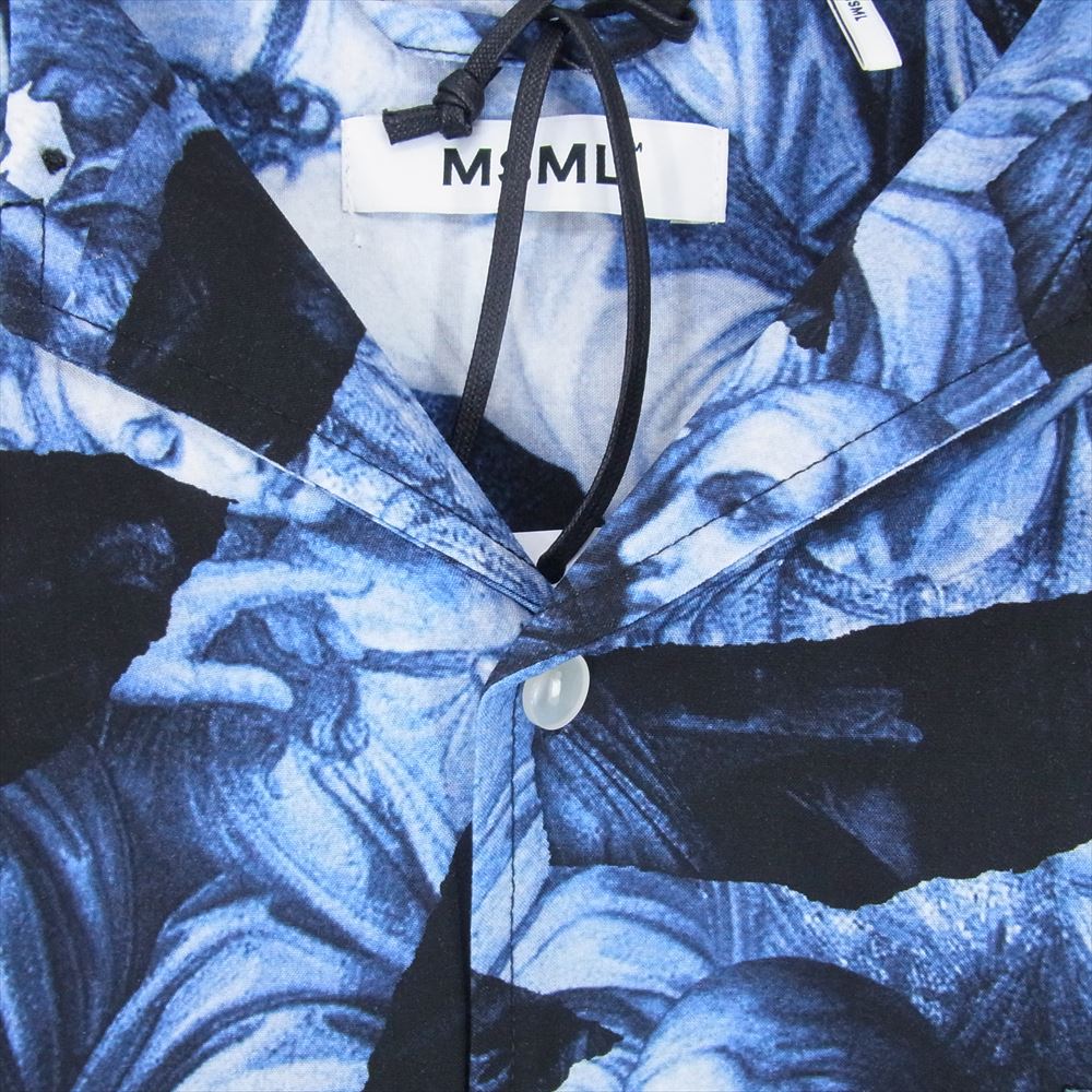 エムエスエムエル M1-02C5-SL01 ART GRAPHIC LONG SLEEVE SHIRT アート グラフィック ロングスリーブ 長袖 シャツ ブルー系 XL【極上美品】【中古】