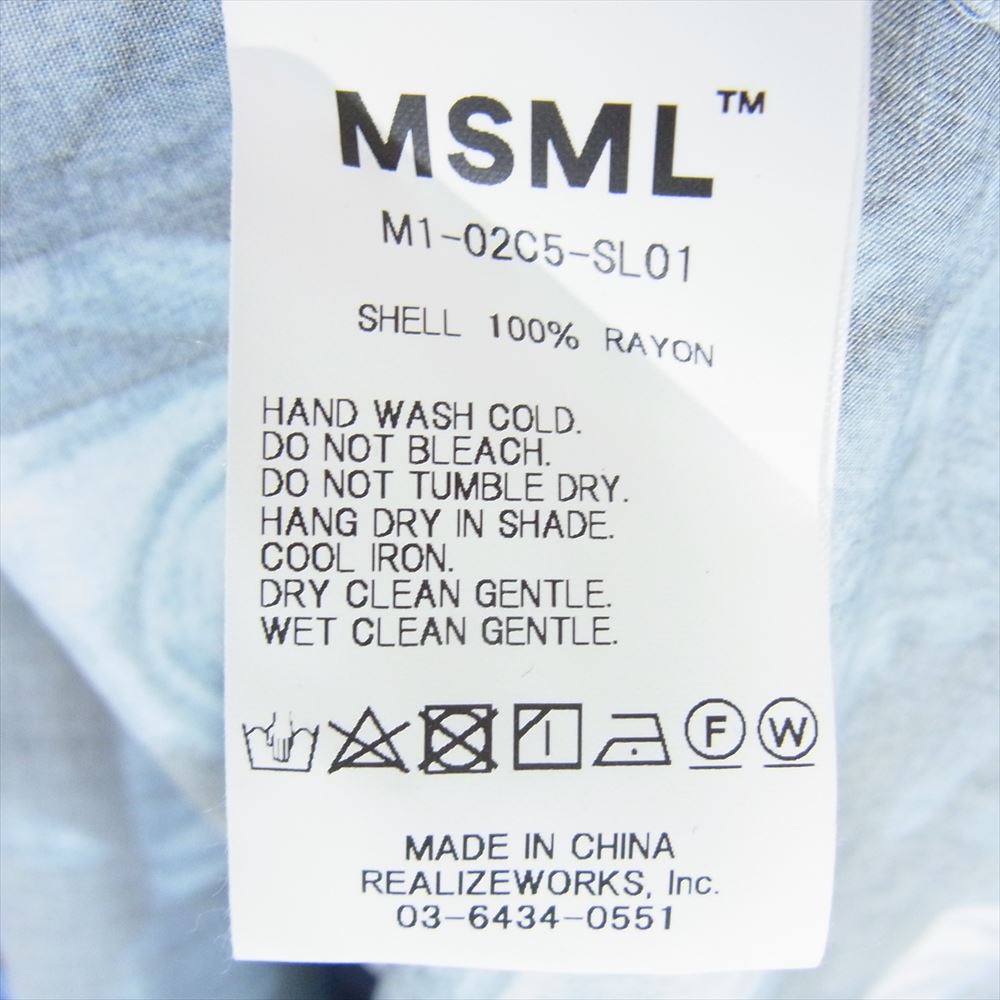 エムエスエムエル M1-02C5-SL01 ART GRAPHIC LONG SLEEVE SHIRT アート グラフィック ロングスリーブ 長袖 シャツ ブルー系 XL【極上美品】【中古】