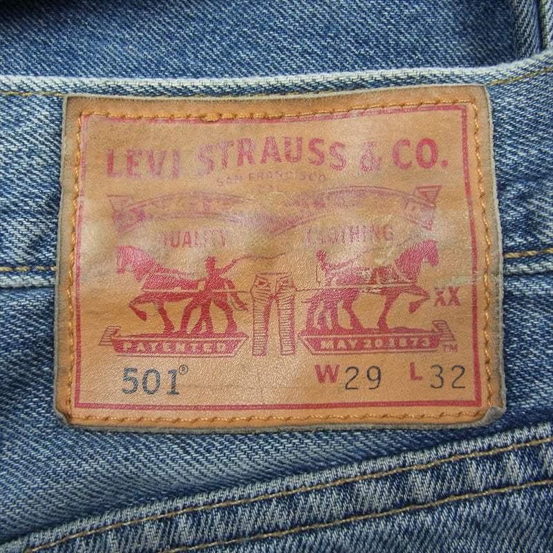 Levi's リーバイス 00501-1370 クラッシュ加工 501 デニム パンツ ジーンズ インディゴブルー系 W29【中古】