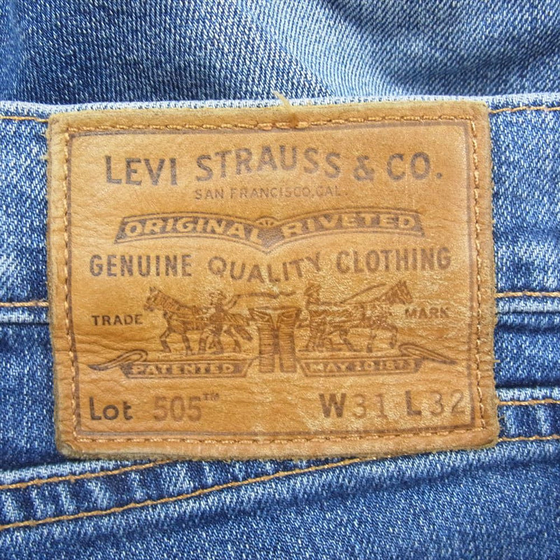 Levi's リーバイス 00505-1555 505 レギュラーストレート PREMIUM BIG E ストレッチデニム パンツ インディゴブルー系 W31【中古】