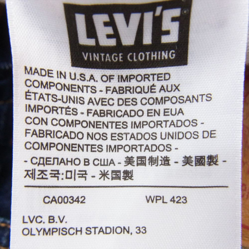 Levi's リーバイス PC9-37501-0010 Vintage Clothing LVC ヴィンテージクロージング アメリカ製 1937年 501XX 復刻版 BIG E ダブルエックス ビッグイー フライボタン 赤耳 セルビッジ ストレート デニム パンツ インディゴブルー系 31【中古】