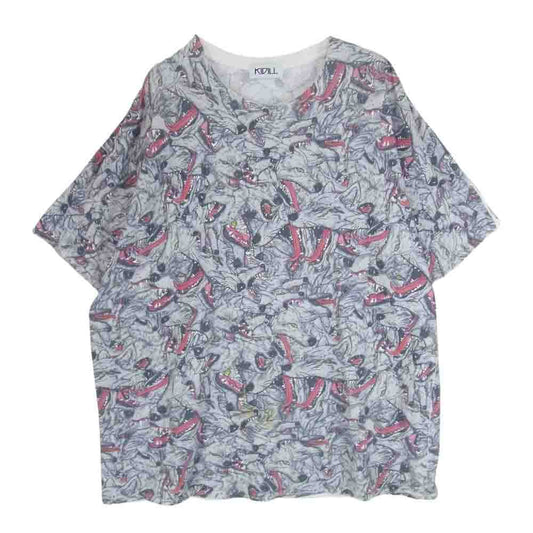 キディル KL-197 wolf 総柄 Ｔシャツ 半袖 グレー系 FREE【中古】