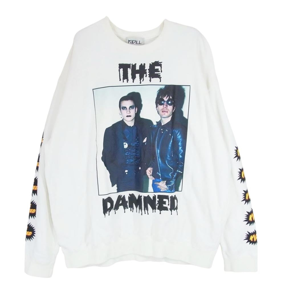 キディル 18AW KL299 THE DAMNED ダムド フォト プリント スウェット トレーナー ホワイト系 FREE【中古】