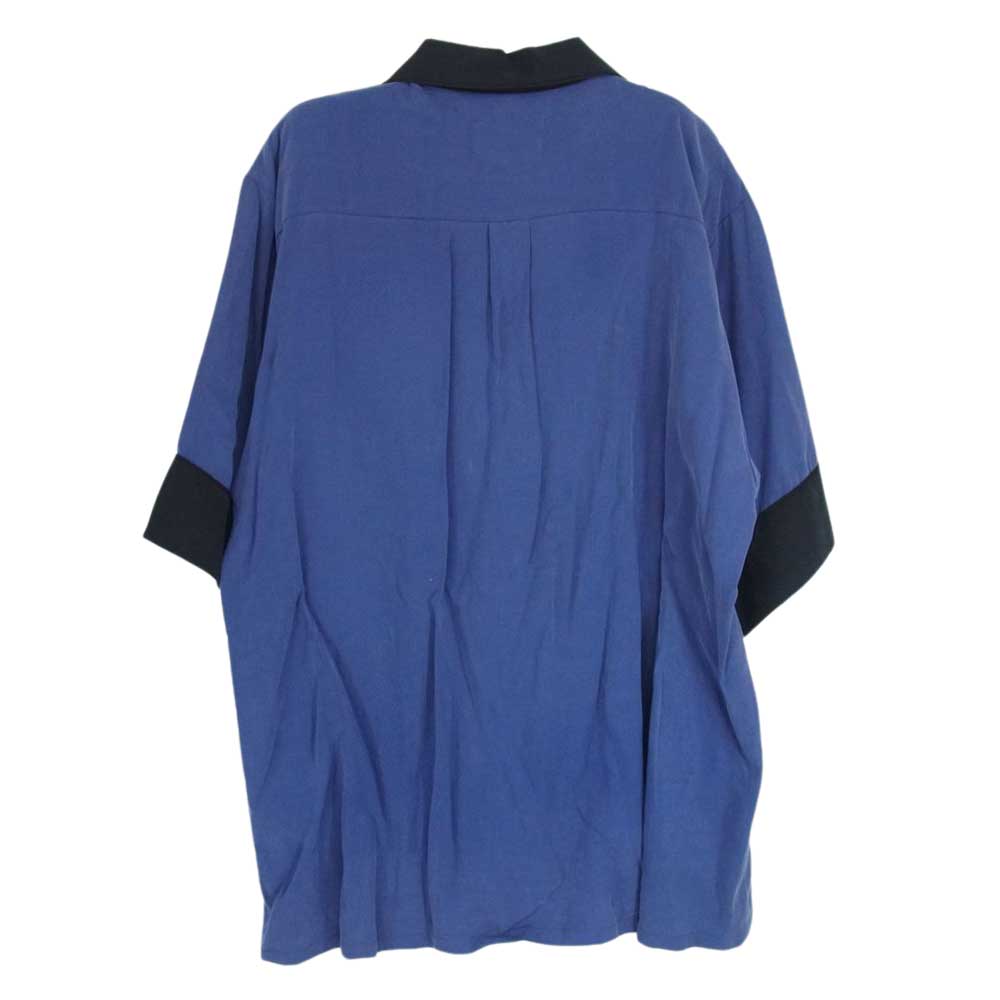 キディル KL247 刺繍 オープンカラー シャツ 半袖 テンセル混合素材 ブルー系 44【中古】