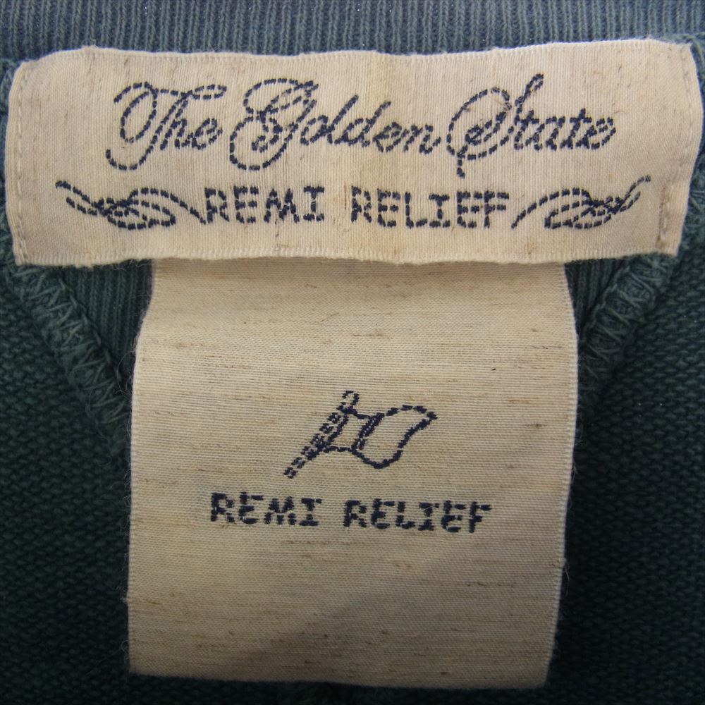 REMI RELIEF レミレリーフ ダメージ加工 スウェット トレーナー ブルー ライトグリーン系 M【中古】