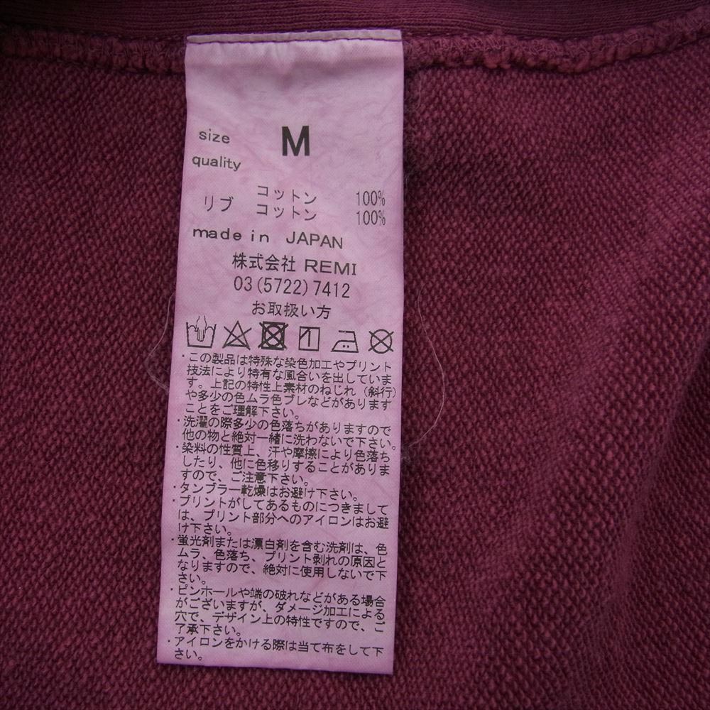 REMI RELIEF レミレリーフ ダメージ加工 スウェット トレーナー ピンク ピンク系 M【中古】