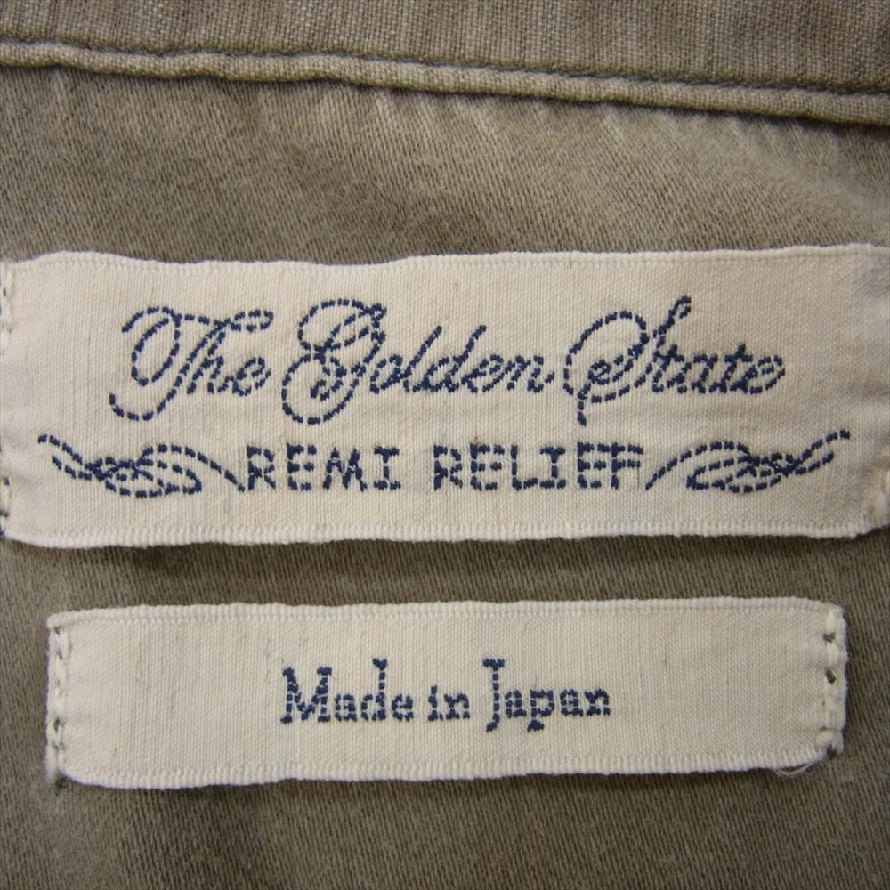 REMI RELIEF レミレリーフ ミリタリーシャツ ハートステンシル スタッズ 長袖シャツ カーキ系 M【中古】