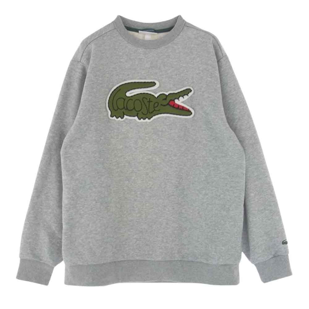 LACOSTE ラコステ SH706PL × BEAMS ビームス 別注 Big Croco Crew Sweat クルーネック スウェット グレー系 US:XS【中古】