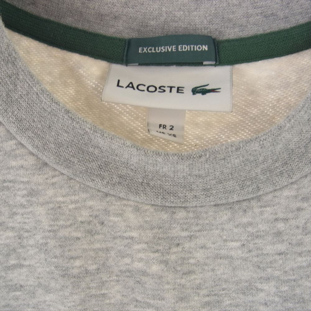 LACOSTE ラコステ SH706PL × BEAMS ビームス 別注 Big Croco Crew Sweat クルーネック スウェット グレー系 US:XS【中古】