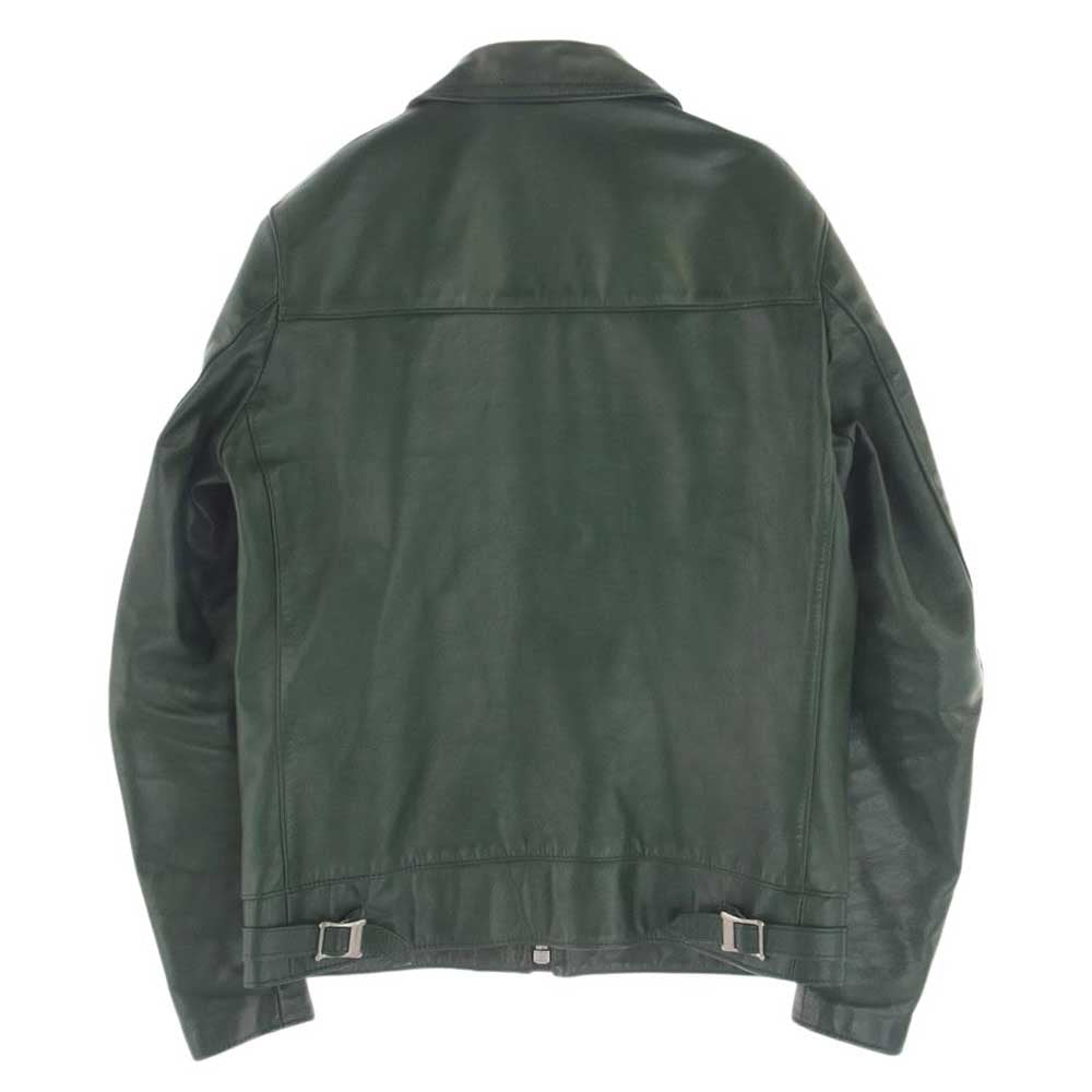 トリプルシックス 英国製 シングル ライダース ジャケット グリーン系 36【中古】