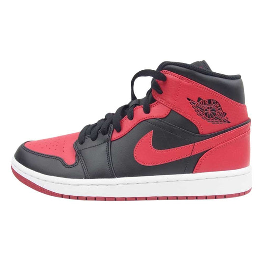 NIKE AIR JORDAN ナイキ ジョーダン 554724-074 Air Jordan 1 Mid Bred AJ1 エアジョーダン ミッド ブレッド スニーカー ブラック系 レッド系 27cm【新古品】【未使用】【中古】