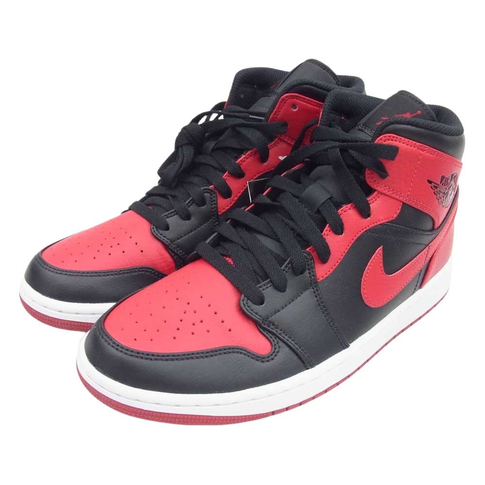 NIKE AIR JORDAN ナイキ ジョーダン 554724-074 Air Jordan 1 Mid Bred AJ1 エアジョーダン ミッド ブレッド スニーカー ブラック系 レッド系 27cm【新古品】【未使用】【中古】