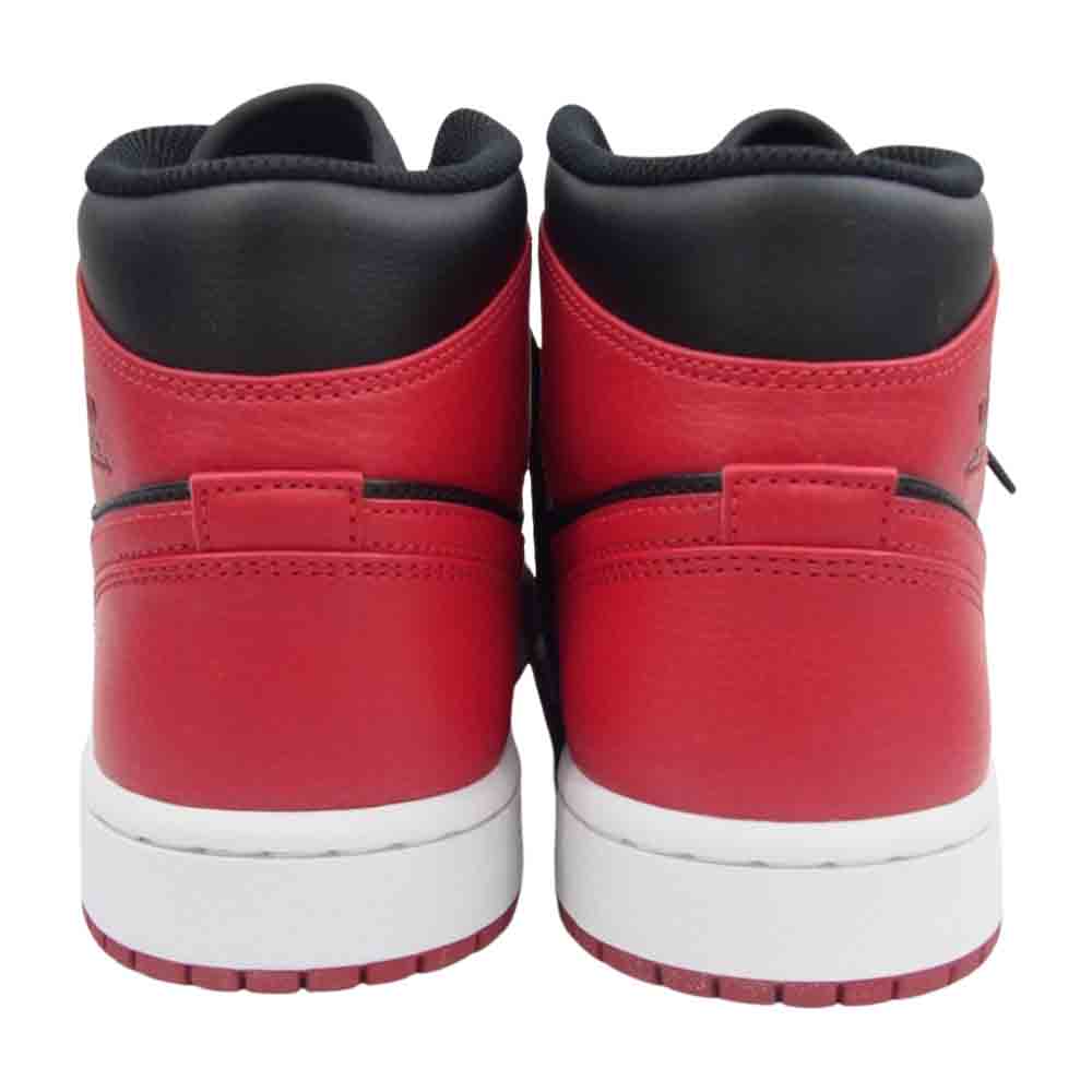 NIKE AIR JORDAN ナイキ ジョーダン 554724-074 Air Jordan 1 Mid Bred AJ1 エアジョーダン ミッド ブレッド スニーカー ブラック系 レッド系 27cm【新古品】【未使用】【中古】