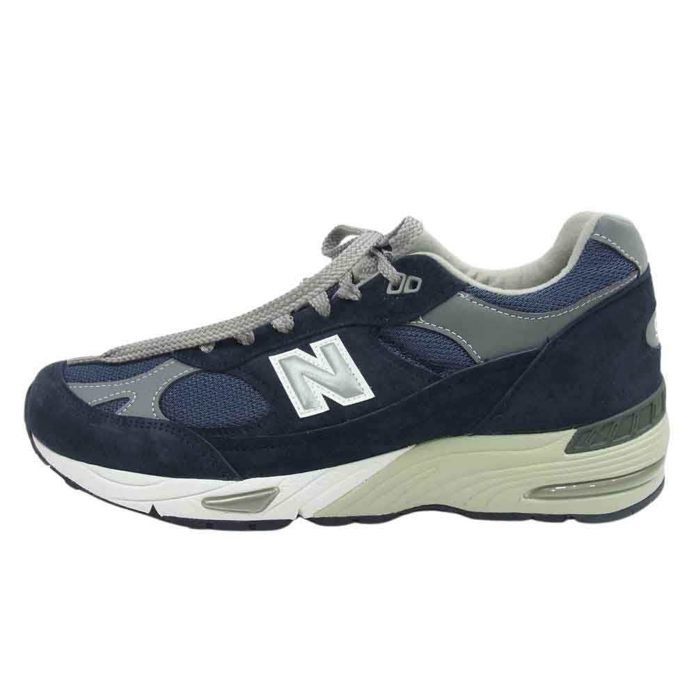 NEW BALANCE ニューバランス 英国製 M991NV スエード メッシュ ローカット スニーカー NAVY ネイビー ネイビー系 EUR43【新古品】【未使用】【中古】