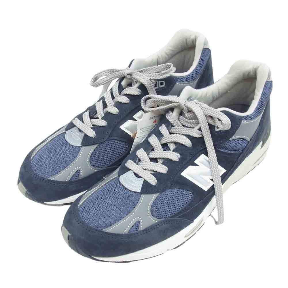 NEW BALANCE ニューバランス 英国製 M991NV スエード メッシュ ローカット スニーカー NAVY ネイビー ネイビー系 EUR43【新古品】【未使用】【中古】