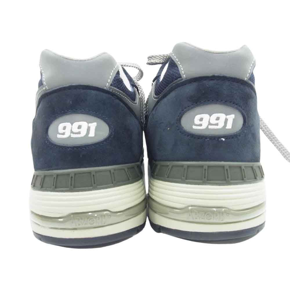 NEW BALANCE ニューバランス 英国製 M991NV スエード メッシュ ローカット スニーカー NAVY ネイビー ネイビー系 EUR43【新古品】【未使用】【中古】