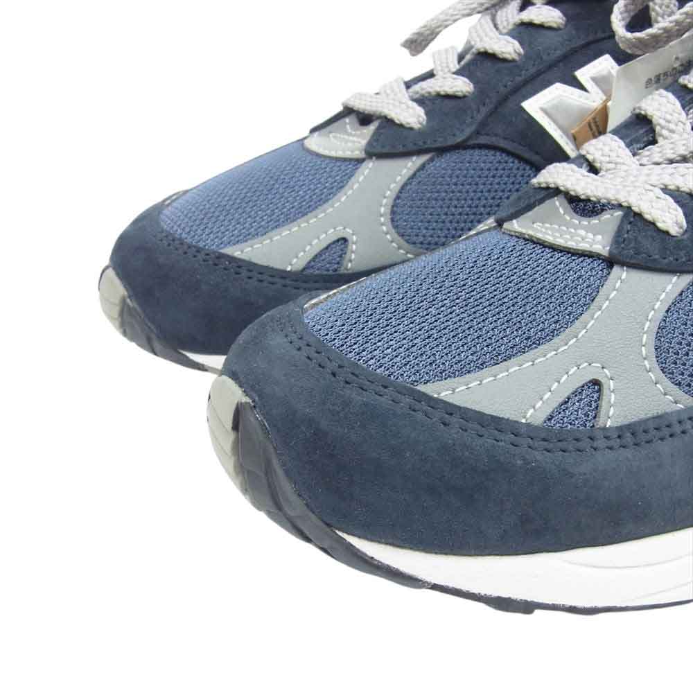 NEW BALANCE ニューバランス 英国製 M991NV スエード メッシュ ローカット スニーカー NAVY ネイビー ネイビー系 EUR43【新古品】【未使用】【中古】