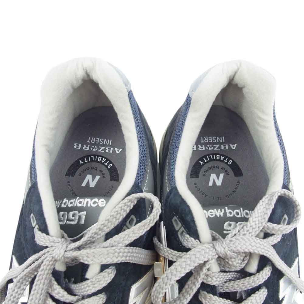 NEW BALANCE ニューバランス 英国製 M991NV スエード メッシュ ローカット スニーカー NAVY ネイビー ネイビー系 EUR43【新古品】【未使用】【中古】
