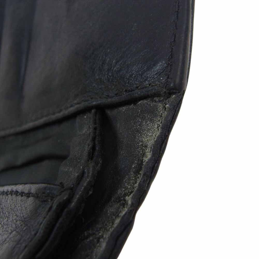 CHROME HEARTS クロムハーツ（原本無） ウェーブ ウォレット クロスボタン 長財布  ブラック系【中古】