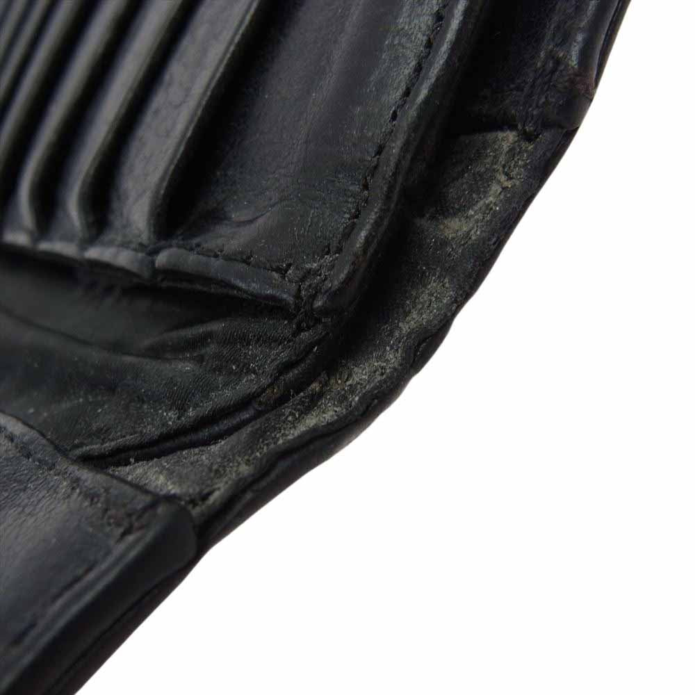 CHROME HEARTS クロムハーツ（原本無） ウェーブ ウォレット クロスボタン 長財布  ブラック系【中古】