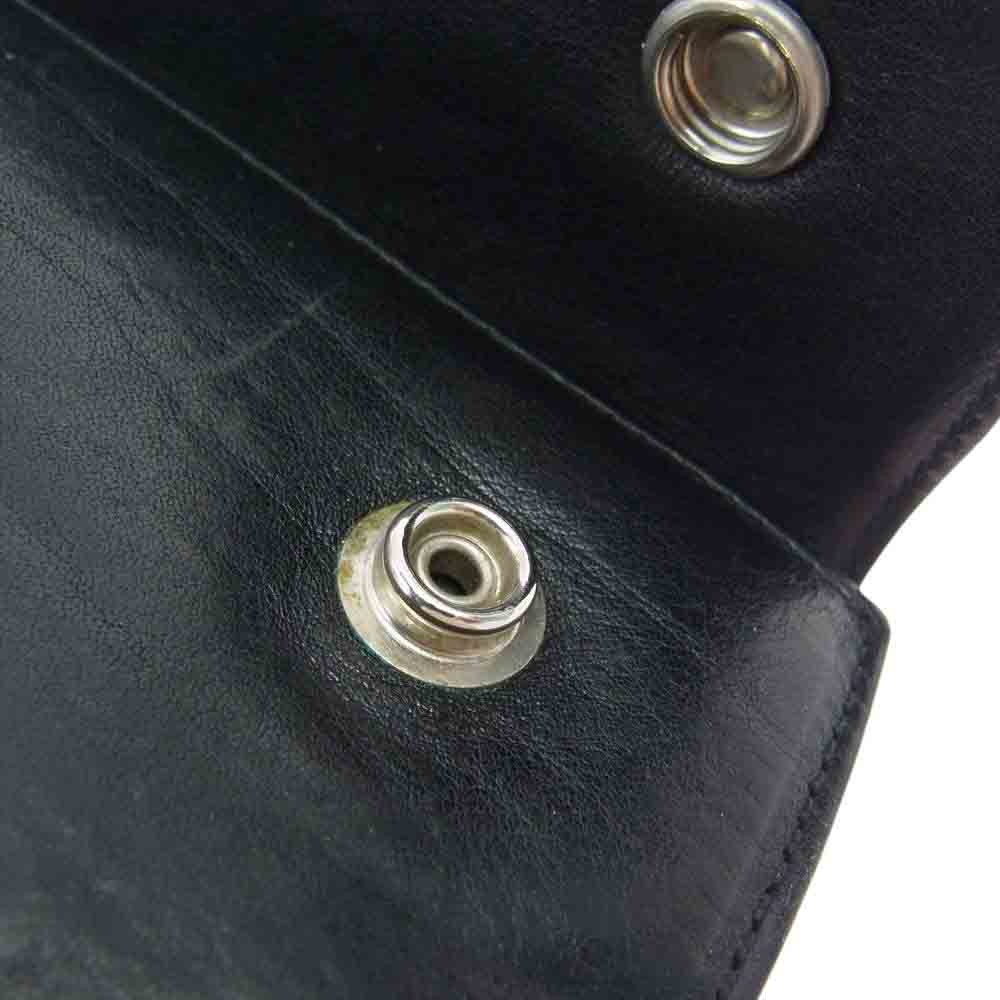 CHROME HEARTS クロムハーツ（原本無） ウェーブ ウォレット クロスボタン 長財布  ブラック系【中古】