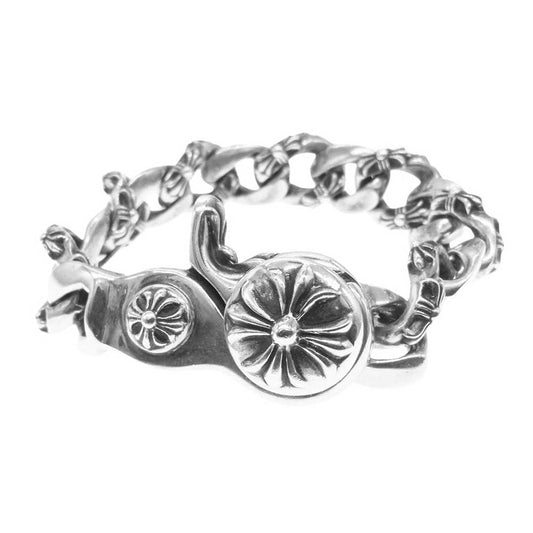 CHROME HEARTS クロムハーツ（原本無） 13リンク ファンシー リンク クリップ ブレスレット シルバー系【中古】