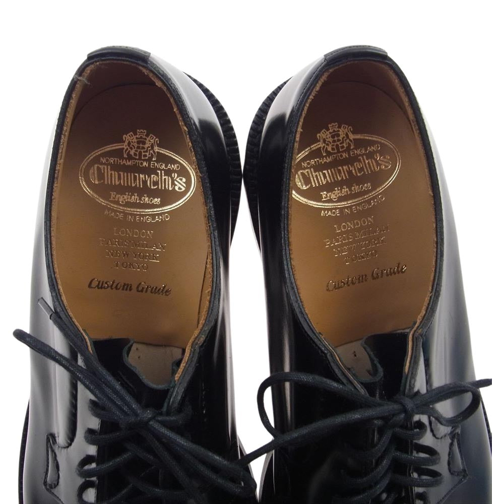 CHURCH'S チャーチ EEB001 SHANNON POLISHED BINDER シャノン ポリッシュド バインダー プレーントゥ レザー シューズ ブラック系 7【新古品】【未使用】【中古】
