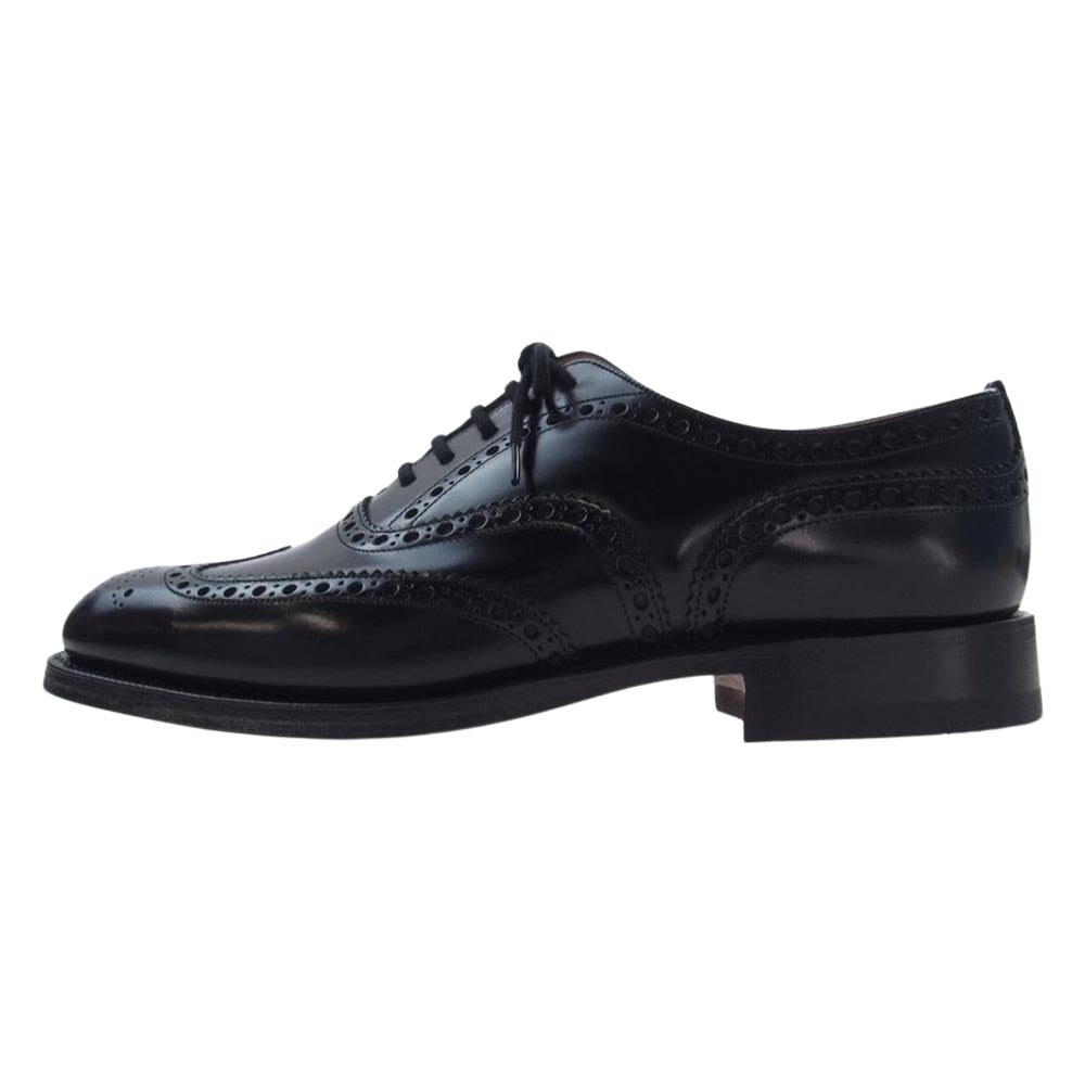 CHURCH'S チャーチ EEB002 BURWOOD バーウッド ウイングチップ レザー シューズ ブラック系 7.5【新古品】【未使用】【中古】