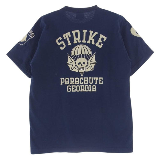 The REAL McCOY'S ザリアルマッコイズ GEORGIA 502nd PIR プリント Ｔシャツ ネイビー系 M【中古】