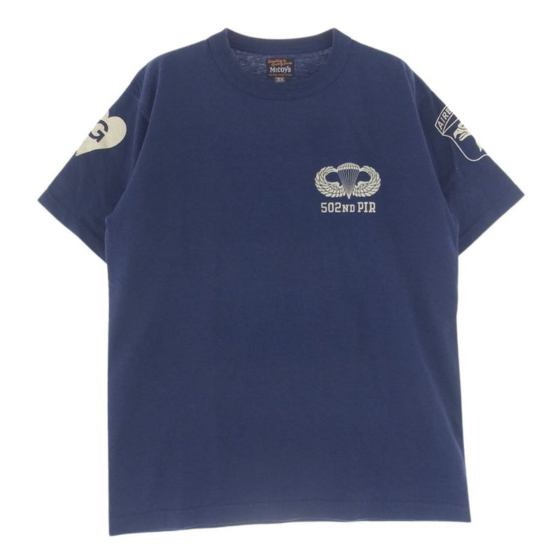 The REAL McCOY'S ザリアルマッコイズ GEORGIA 502nd PIR プリント Ｔシャツ ネイビー系 M【中古】