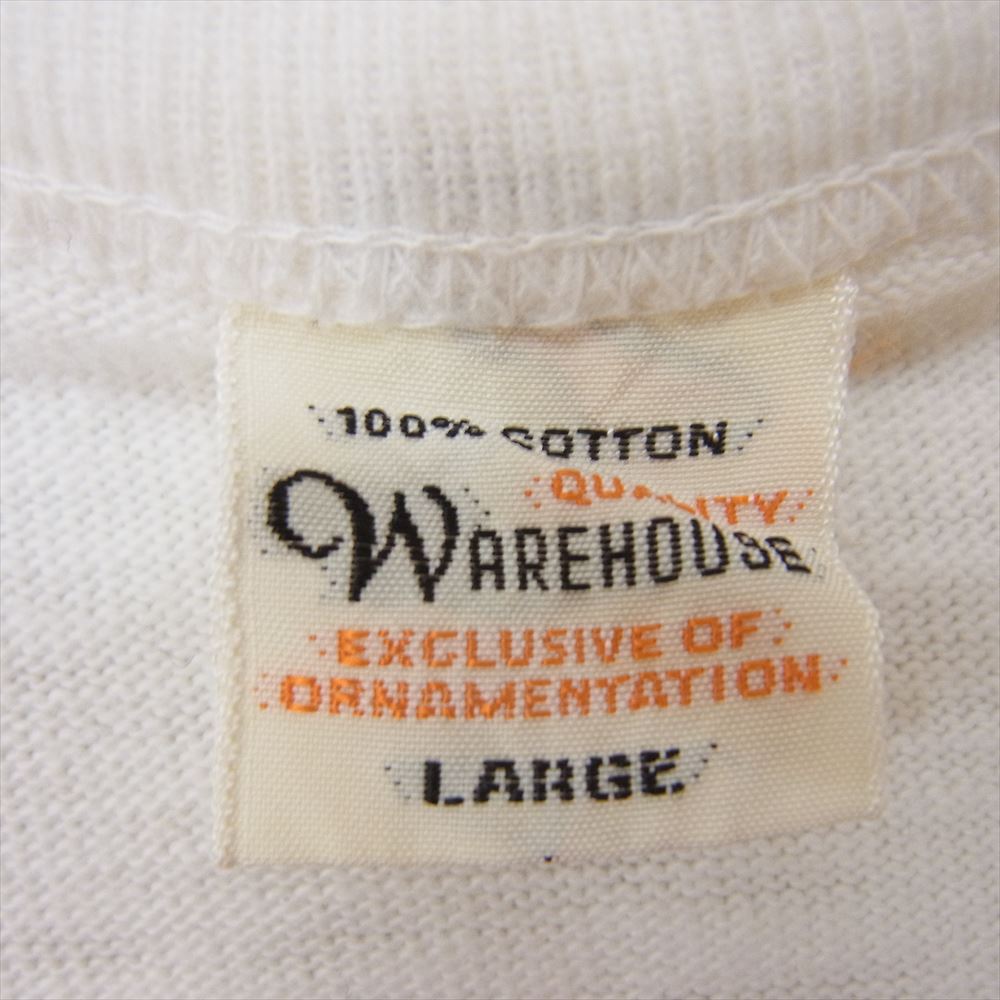 WAREHOUSE ウエアハウス MUROC AIR BASE フロッキー プリント Tシャツ オフホワイト系 L【中古】